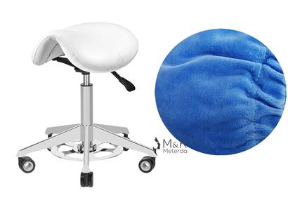 Licht Blauw Velours hoes voor tabouret zadelzit