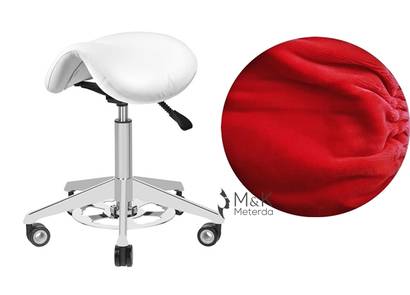 Rood Velours hoes voor tabouret zadelzit