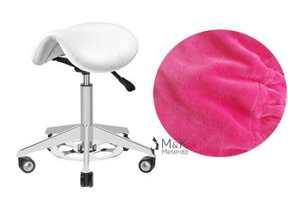 Roze Velours hoes voor tabouret zadelzit 