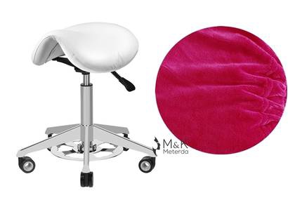 Dieproze Velours hoes voor tabouret zadelzit